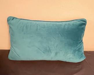 Teal Velvet Lumbar Throw Pillow
