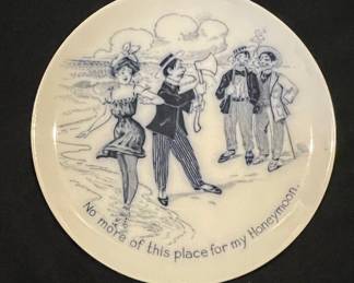 Vintage Humorous "No More of This Place for My Honeymoon" Plate