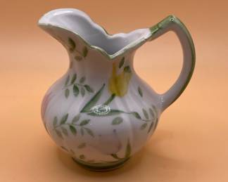 Vintage "Day Lily" Fine China Pitcher by Mann