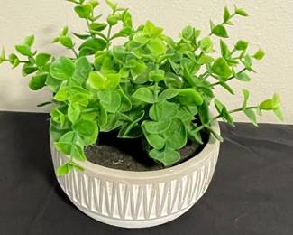 Artificial Eucalyptus Plant in Textured Ceramic Pot