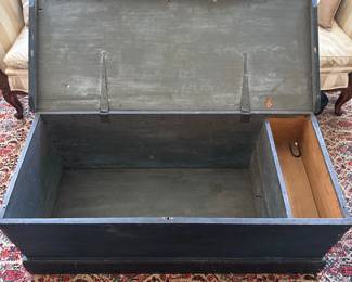Antique Folk Art Painted Dowry Chest