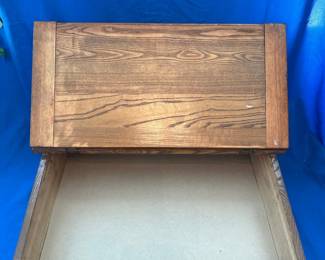 Antique Oak Slant-Top Lap Desk with Decorative Backsplash