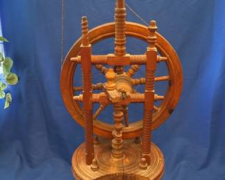 Antique Saxony-Style Spinning Wheel