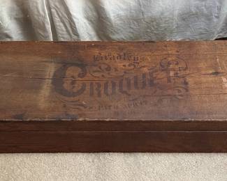 Antique Milton Bradley Croquet Set in Wooden Box