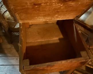 Antique Primitive Southern Yellow Pine Schoolmaster Desk