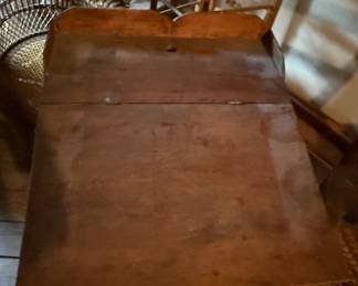 Antique School Desk with Attached Chair