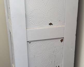 Antique Punched Tin Pie Safe with Two Drawers