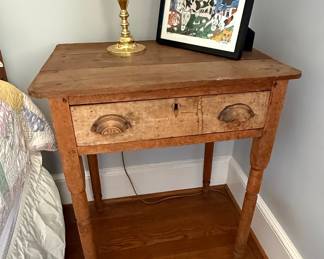 Antique Pine Sheraton Style One-Drawer Stand