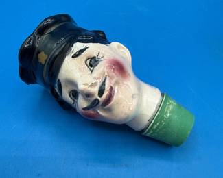 Vintage Ceramic Policeman Figural Brandy Decanter by Arnart