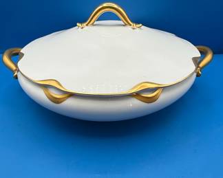 Haviland Limoges Silver Anniversary Punch Bowl Set