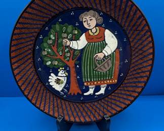 Vintage Swiss Folk Art Ceramic Plates by Kohler Biel