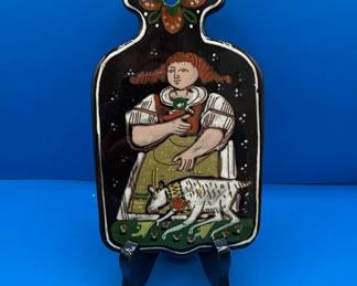 Schneider Steffisburg Swiss Folk Pottery Collection - Girl with Chickens, Girl with Geese, Girl with Goat, Boy with Pipe