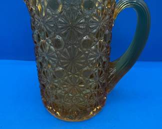 Hobbs & Brockunier Amber Daisy and Button Pitcher