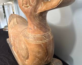 Hand-Carved Wooden Duck Rocking Toy