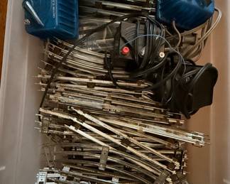 Lionel O-Gauge Model Train Track and Transformer Lot with Two 1033 Transformers