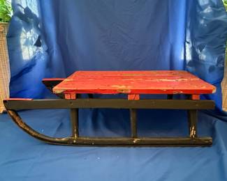 Vintage Primitive Red-Painted Wooden Umbrella Stand