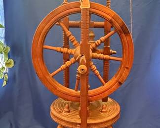 Antique Saxony-Style Spinning Wheel