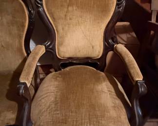 Victorian Balloon Back Armchairs (Pair)