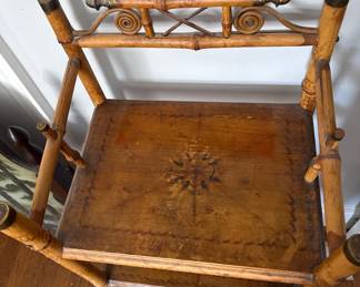 Victorian Aesthetic Movement "Burnt" Bamboo Etagere
