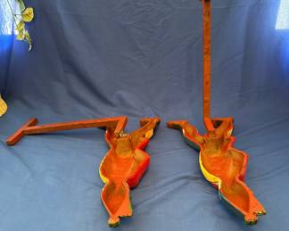 Pair of Cast Iron Hessian Soldier Andirons