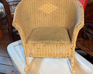 Vintage Child's Wicker Rocking Chair