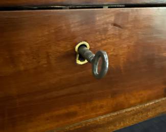 Antique Mahogany Tea Caddy with Veneer Loss