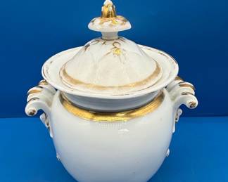 Antique Porcelain Tea Set - White with Gold Trim