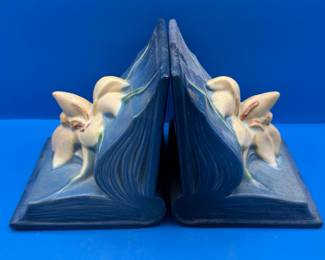 Roseville Pottery Zephyr Lily Bookends