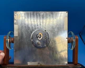 Art Deco Desk Clock with Glass Pivots