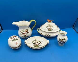 Herend Rothschild Bird Porcelain Miniature Set