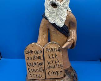 Folk Art Pottery Moses Sculpture