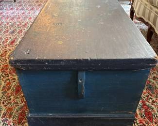 Antique Folk Art Painted Dowry Chest