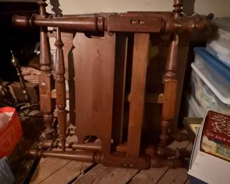 Vintage Maple Spindle Headboard and Footboard - Cannonball Style