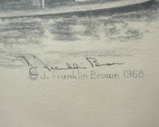 Franklin B. J. 'Frank' Bivins Pencil Sketch of Steamboat Trimble