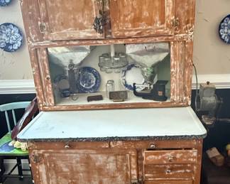 Antique Hoosier Kitchen Cabinet with Flour Sifter and Scale