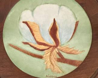 Vintage Hand-Painted Ceramic Tile Muffin Stand