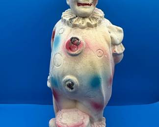 Vintage Chalkware Carnival Prizes - Clown, Elephant, Dog, Spaniel, Boy