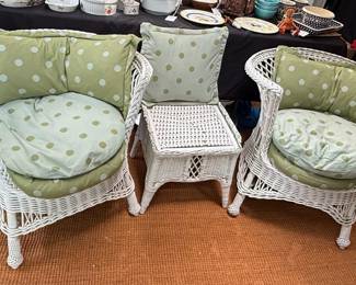 Vintage Wicker Three-Piece Patio Set