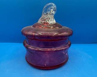 Viking Glass Georgian Ruby Red Candy Dish