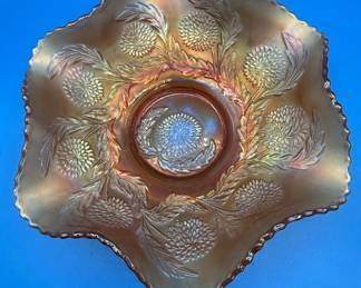 Northwood Chrysanthemum Carnival Glass Bowl