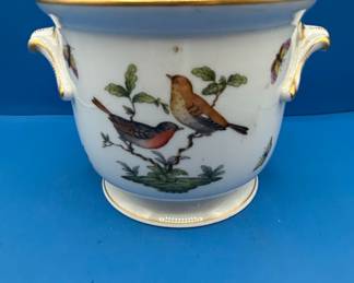 Herend porcelain jardiniere with Rothschild Bird decoration