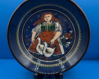 Schneider Steffisburg Swiss Folk Pottery Collection - Girl with Chickens, Girl with Geese, Girl with Goat, Boy with Pipe