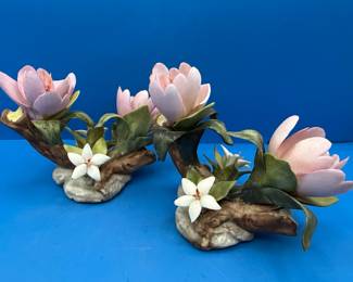 Cybis Porcelain Lotus Sculptures