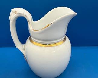Antique Porcelain Tea Set - White with Gold Trim