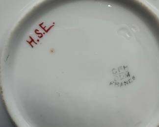 Charles Field Haviland Limoges Porcelain Plate with HSE Monogram