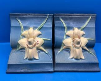 Roseville Pottery Zephyr Lily Bookends