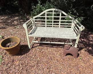 Vintage Lutyens Style Metal Garden Bench