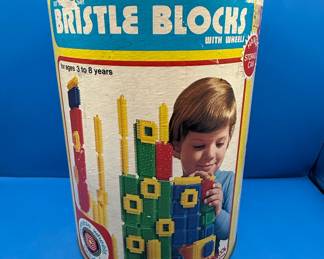 Vintage Playskool Bristle Blocks with Wheels Set