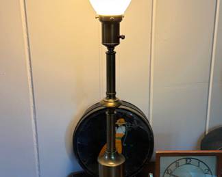 Vintage Brass Bouillotte Table Lamp with Pierced Gallery Shade