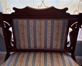 Victorian Eastlake Carved Walnut Slipper Chair